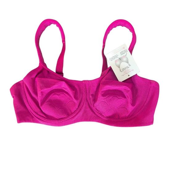 Comfort Choice Women's Hot Pink Nylon/Spandex Petal Boost Bra NEW NWT - Picture 2 of 8